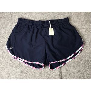 NWT Simply Southern Lined Running Shorts Women's Size Large Navy Blue‎